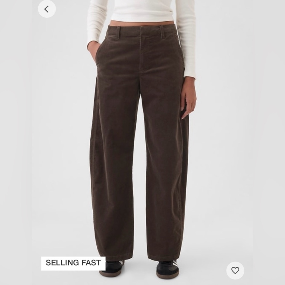 GAP High Rise Corduroy Tapered Ankle Trousers - Brown, NWT